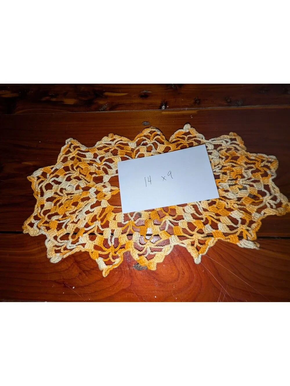 Handmade Crochet Doily Table Decor in Yellow and Cream